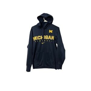 Nike Michigan Wolverines Football Hoodie Navy Blue Therma-FIT Mens Pullover Sm